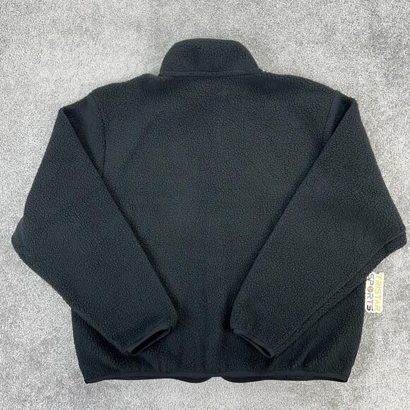 Nike Jacket Mens Small Black Full Zip Faux Fur Sherpa Oversized Fit FB8386-010 - Picture 2 of 10